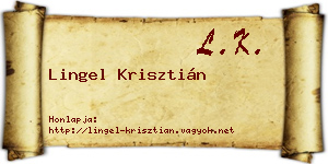 Lingel Krisztián névjegykártya