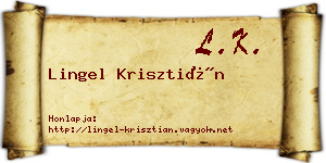 Lingel Krisztián névjegykártya